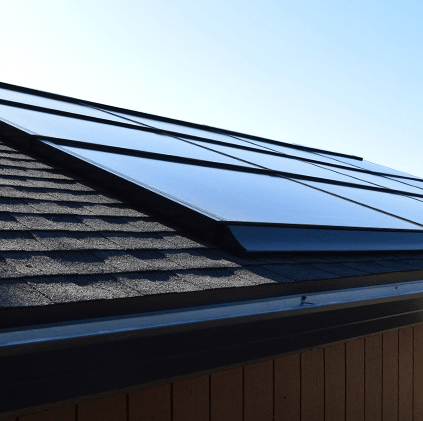 Close up of California integrated solar roof