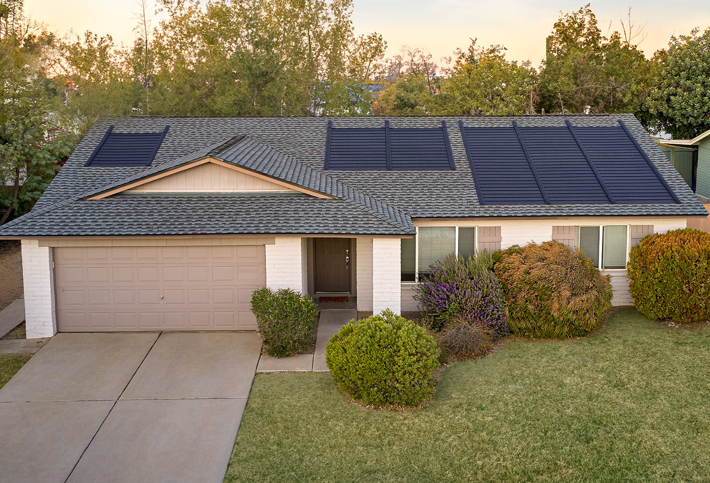 Home with solar panels on roof.
